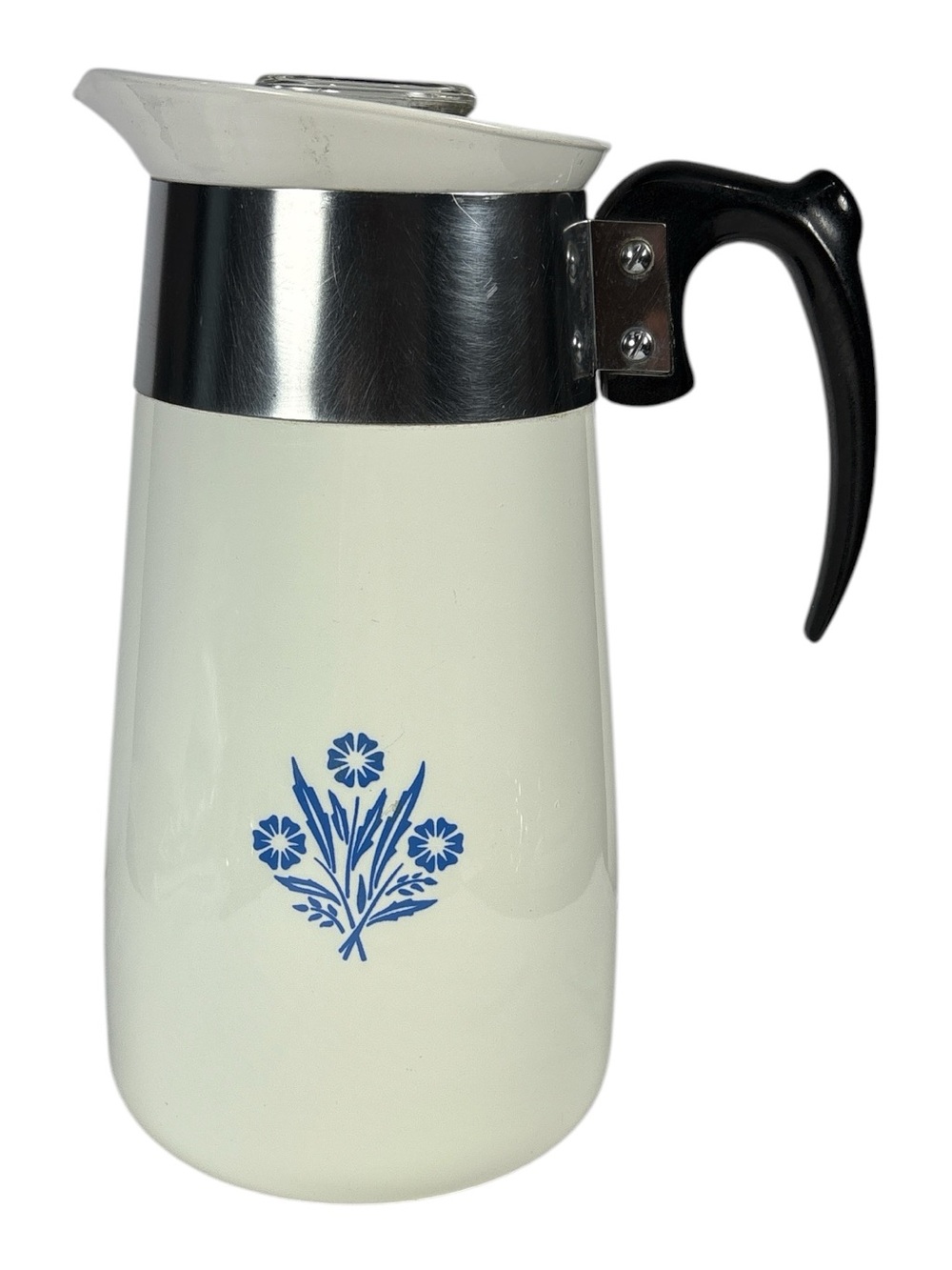 HTF Corning Ware Blue Cornflower 8 Cup Percolator w/ Pyroceram Spout Complete - Picture 2 of 9